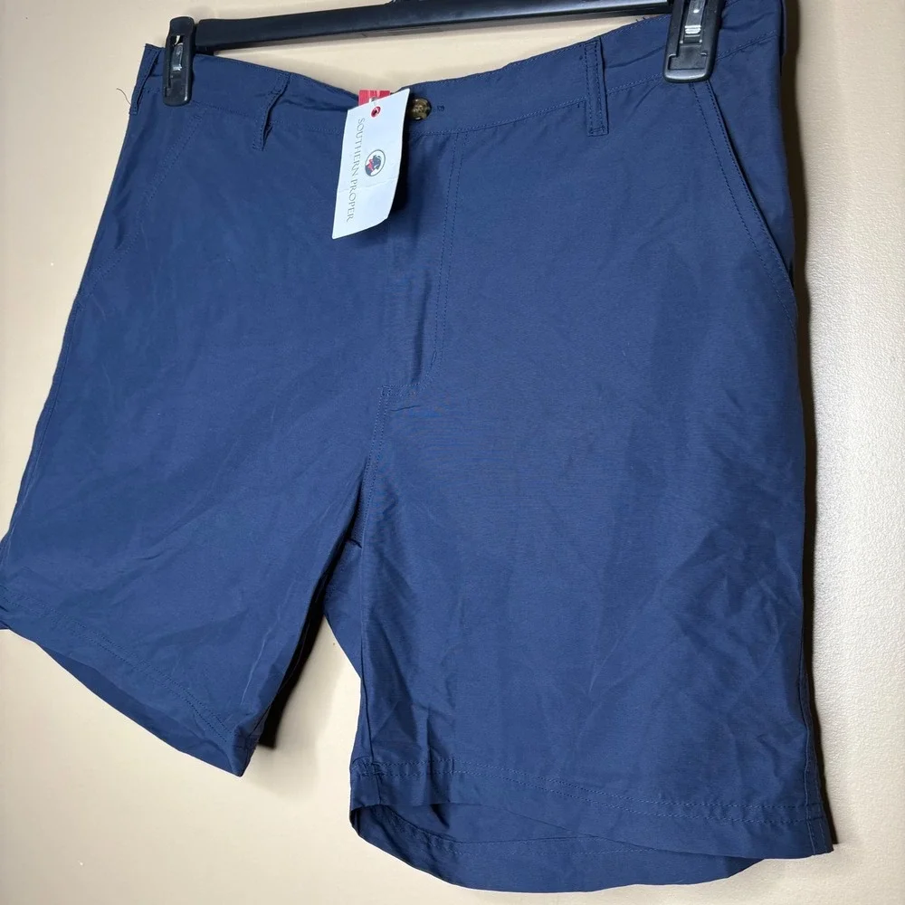 NEW Southern Proper Mens Proper Navy Performance Shorts Size Large